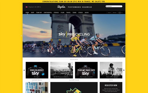 Nice Froome tribute on Rapha homepage
