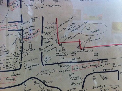Hand drawn survey of Fitzrovia
