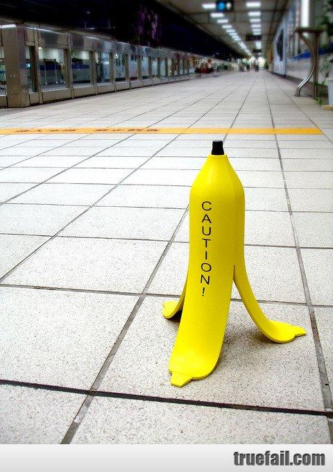 Slippery Floor Banana Caution Sign