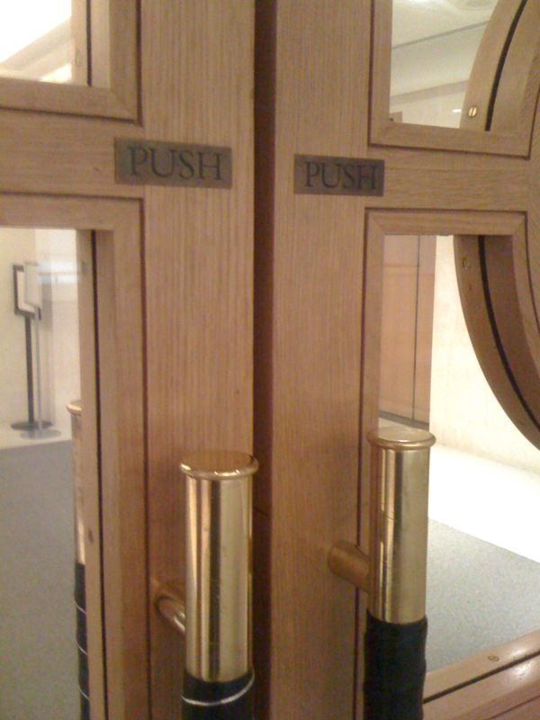 Push sign pull handles Push sign pull handles